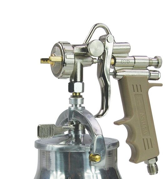 ASTURO 0012700 Aerografi semi professionali manuali a bassa pressione, serbatoio da 1.000 cc autoclave, Modello G70/A - Diametro ugello a scelta