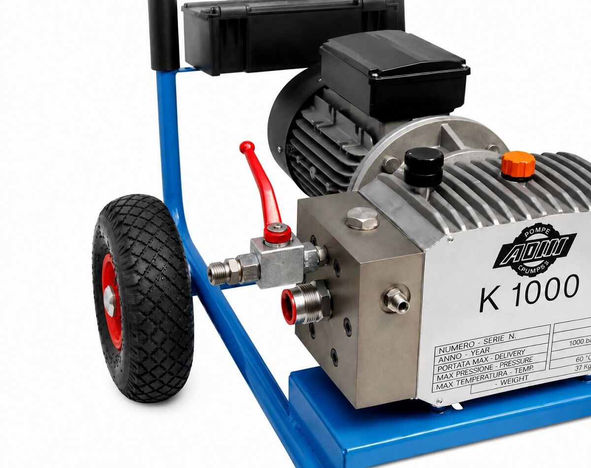 ASTURO 0710002 Elektrische Membran-Airless-Pumpe K1000, Motor 230V für Spritzen auf großen Innen- und Außenflächen, Leistung 2,2 kW, fester Wagen
