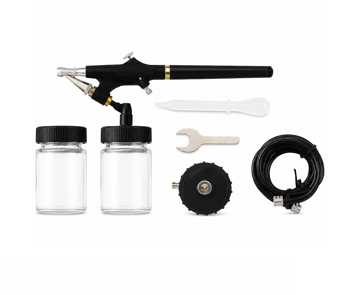 ASTURO 2010700 Kit A-138 airbrush with 2 lower 0.74 fl. oz. cups, 1.59 ft flexible hose, adaptor and dropper