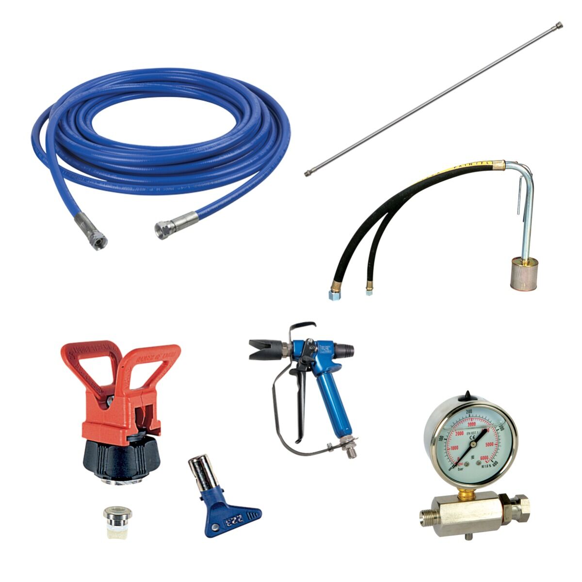 ASTURO 0750002K Pompa elettrica Airless a membrana K500 per settore INDUSTRIA e EDILIZIA, 230V carrellata fissa completa con kit di verniciatura