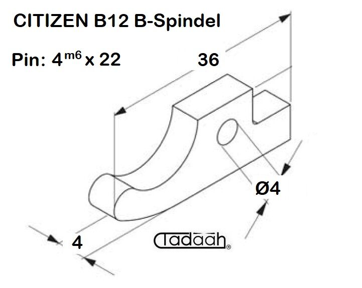 B 12 U 50C416 Chuck lever suitable for CNC CITIZEN - B 12 - Subspindle