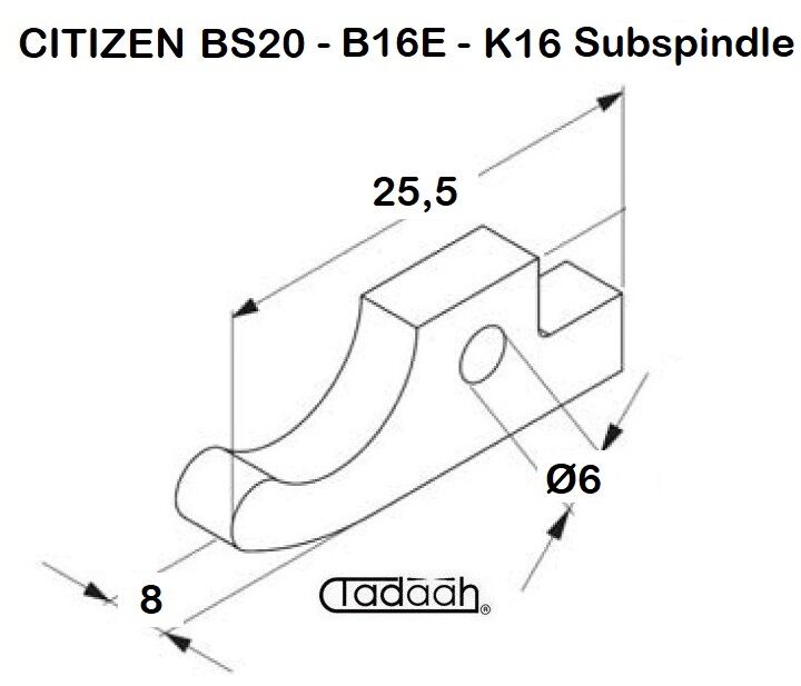 B 20 U 50C111 Chuck lever suitable for CNC CITIZEN - BS 20, B 16 E, K 16 - Subspindle