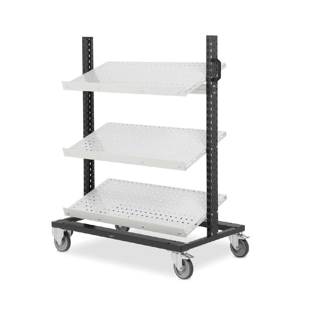 Fami BINCART1004 Warehouse picking trolley with three perforated panels and edge retainer - Dimensions 1067x668x1357mm Capacity 300Kg