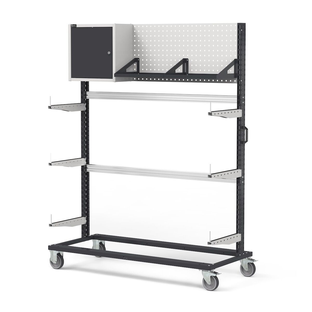 Arredamento Fami BINCART1506 Trolley rack with perforated panel and wall unit - Dimensions 1552x668x1965mm Capacity 300Kg