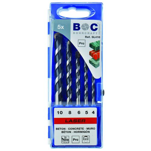 BOHRCRAFT BOC22501430005 - Assortimento punte da muro con inserto in metallo duro Din 8039 - 5 pezzi
