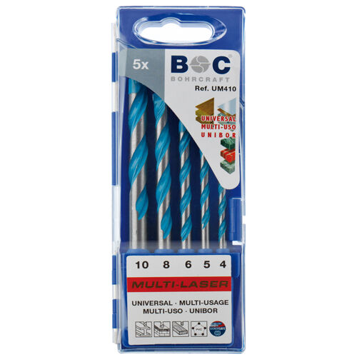 BOHRCRAFT BOC22701430005 - Assortimento punte universali con inserto In metallo duro certificate PGM - 5 pezzi