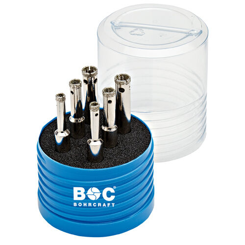 BOHRCRAFT BOC27031430006 - Assortimento punte per piastrelle BASIC con attacco cilindrico (9,5 mm) - 6 pezzi