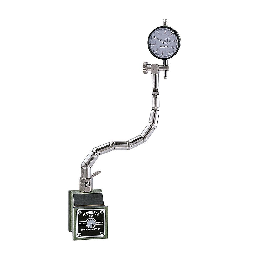 BORLETTI AC/MBS Base magnetica 40x48x48 mm porta comparatore con braccio snodato lunghezza 255mm e forza magnetica 45Kg