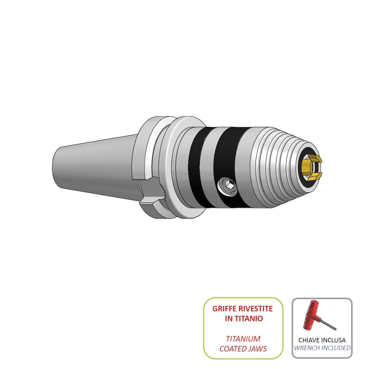 Selbstspannendes Spannfutter mit Links- und Rechtsdrehung, Schaft MAS 403 Kegel BT40 und BT50 Form A (JIS B 6339)
