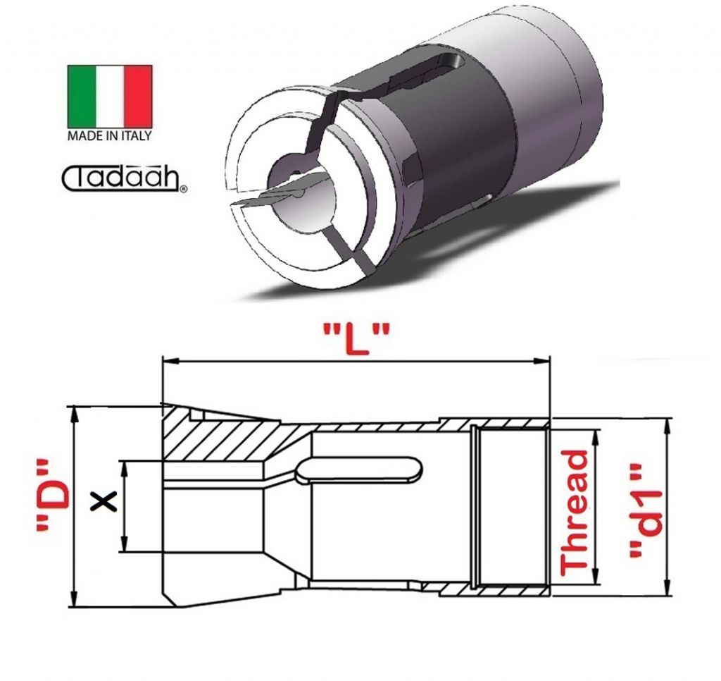  C0005600 Pick-up collet for Gildemeister AS48,  Schütte AD40 - SF42 - SD VD 50 - SF51