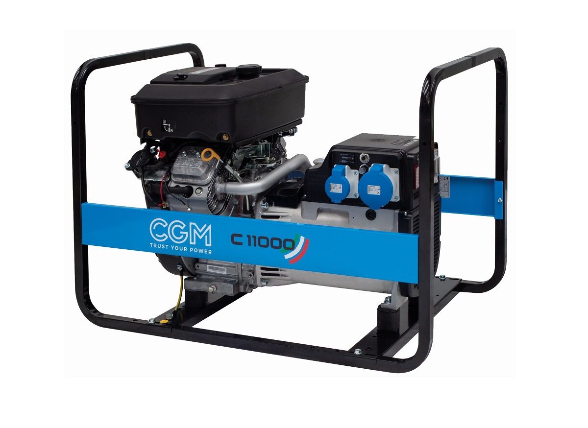 CGM C11000 Generatore di corrente portatile a benzina 9.0kW, monofase 230V, con sistema di avviamento a strappo e AVR