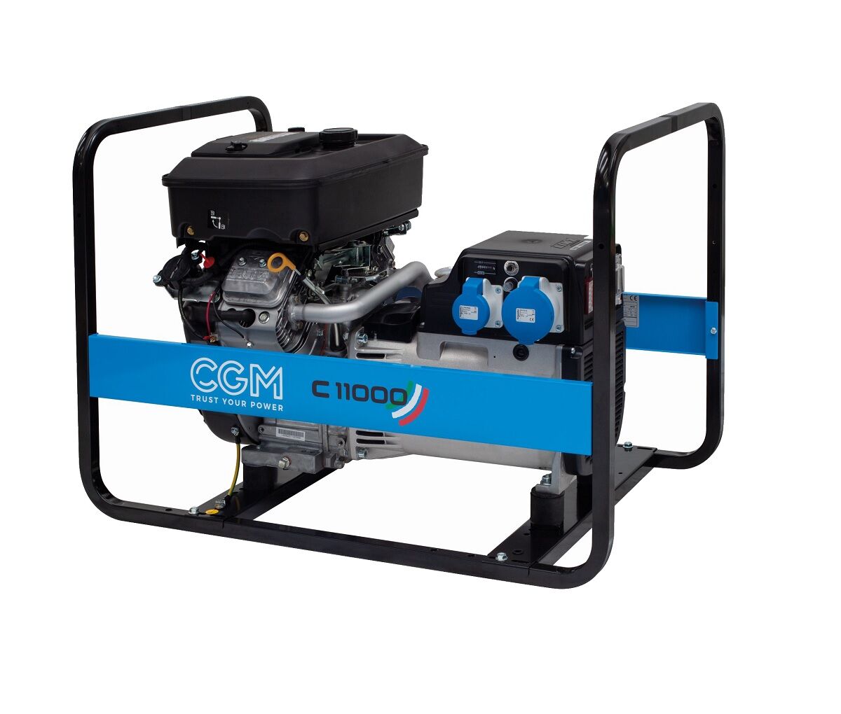 CGM C11000E Portable petrol current generator 9,0kW, single-phase 230V with electric starter system and AVR voltage stabiliser