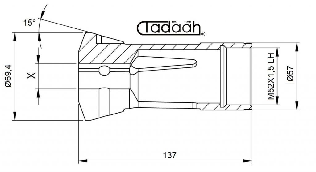 C1105700 Pinza stringibarra TONDA per Gildemeister DMG-Mori GMC35 Variante 40