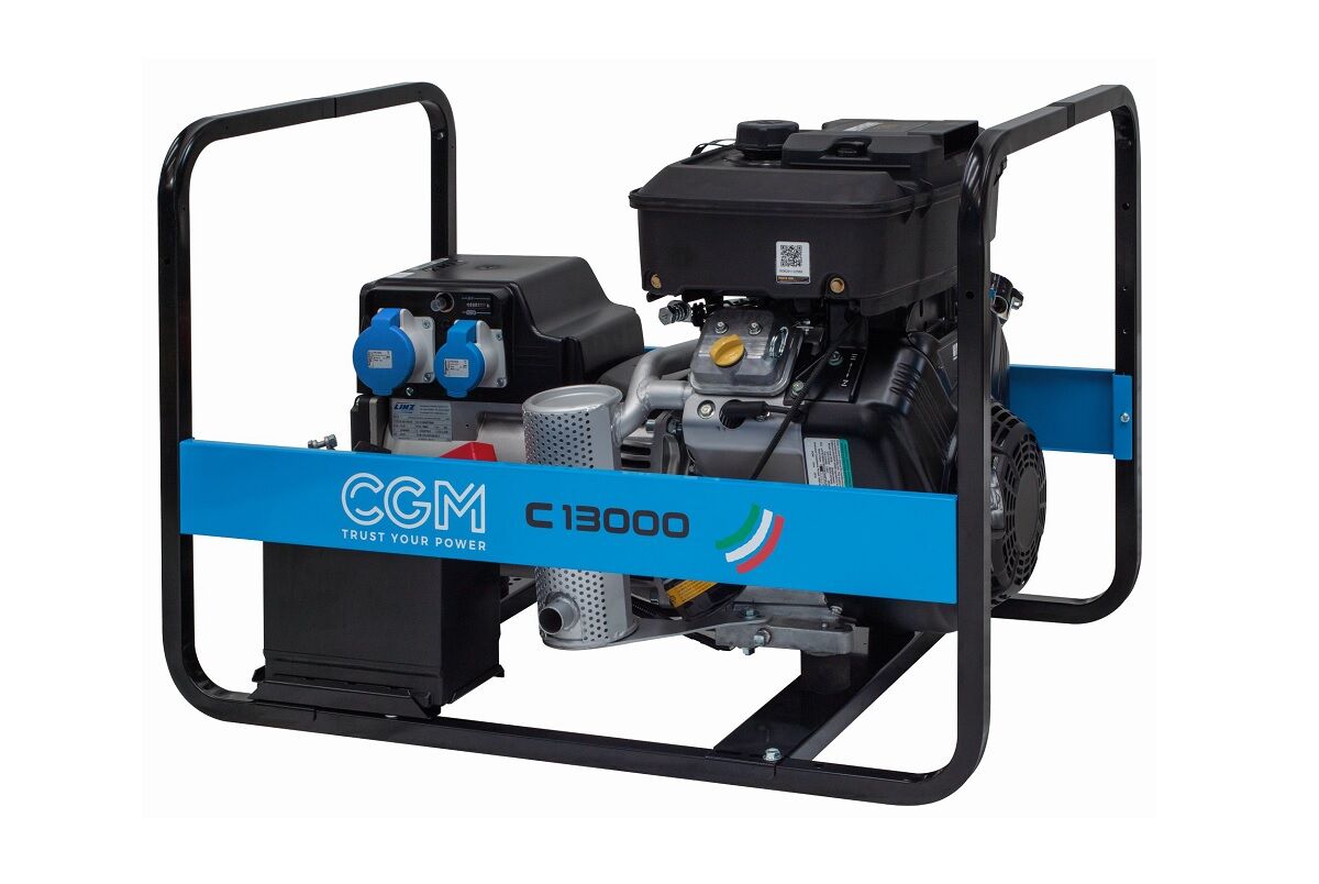 CGM C13000HE Tragbarer Benzin-Stromgenerator 10.8kW, einphasig 230V mit Elektrischer Motor-Startsystem und Spannungsstabilisator AVR