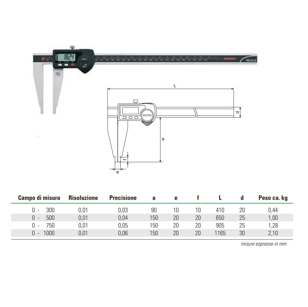 MAHR C4112705 Set of High quality digital workshop gauge with Marconnect data output - Measuring range of your choice