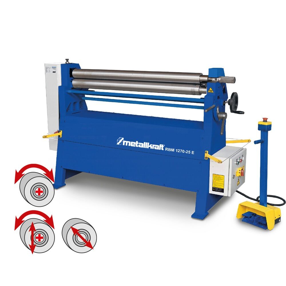 METALLKRAFT 3813202 Motorized plate rolling machine model RBM 1270-25 E with electric drive, bending width 1270mm