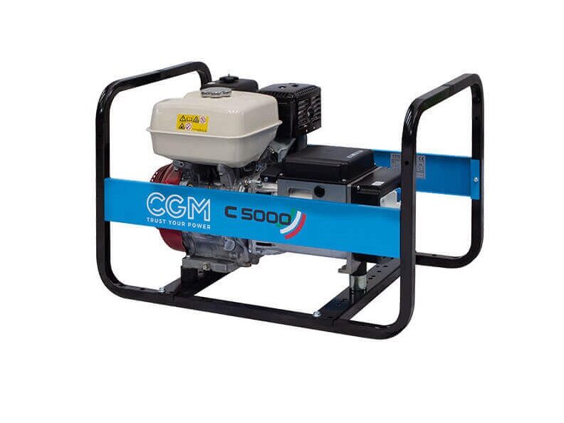 CGM C5000E Portable petrol current generator 4.5kW, single-phase 230V, with Engine starting system and AVR voltage stabiliser