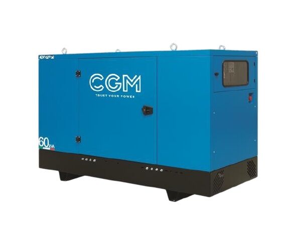 CGM 50B Generatore di corrente industrial 40kW versione chiusa C50, motore BAUDOUIN, trifase 400V, avviamento manuale o automatico e regolazione di tensione AVR
