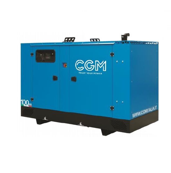 CGM 80P Generatore di corrente industrial 64kW versione chiusa C100, motore PERKINS, trifase 400V, avviamento manuale o automatico e regolazione di tensione AVR