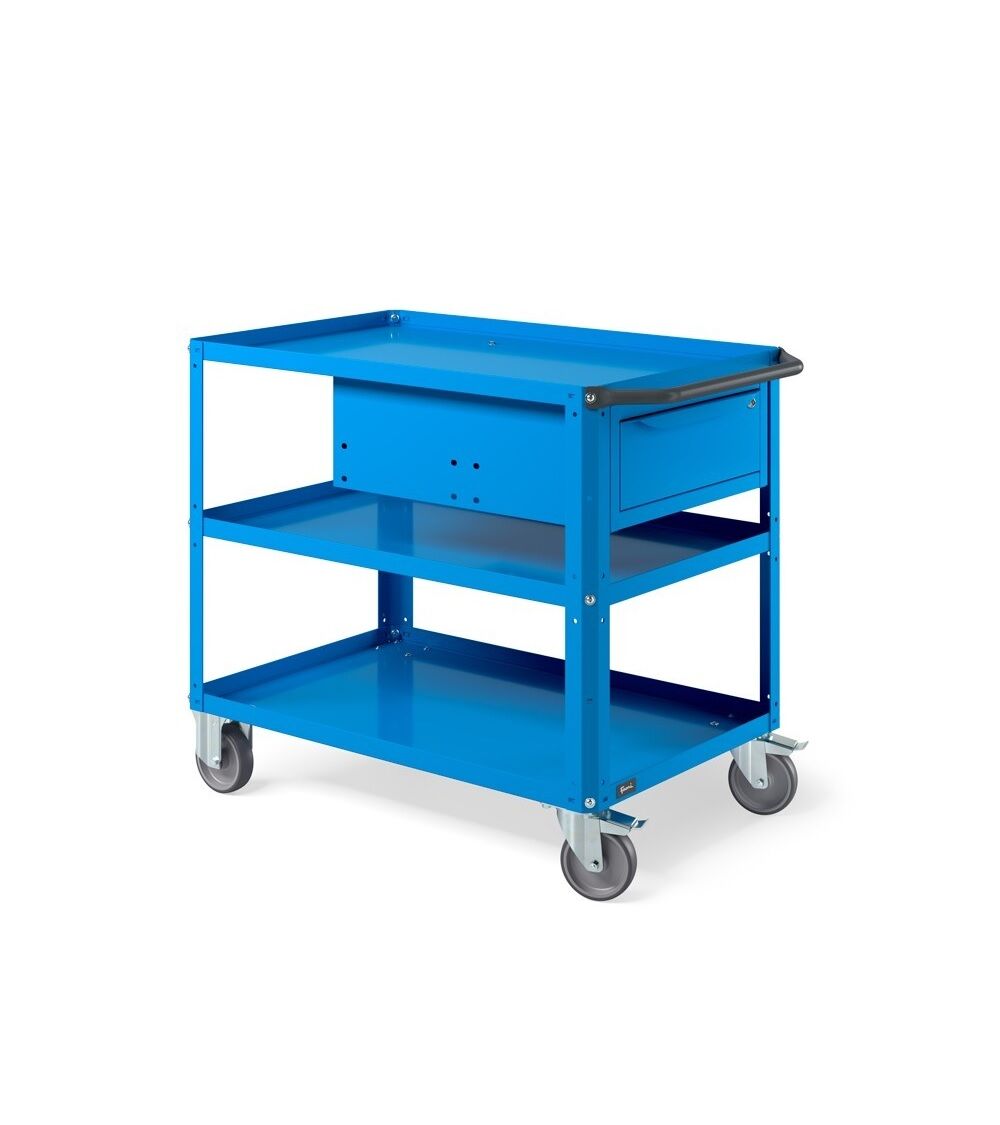 Fami CLEVER1020 Clever large trolley with additional steel top and drawer - Dimensions 1028x615x846mm Capacity 300Kg