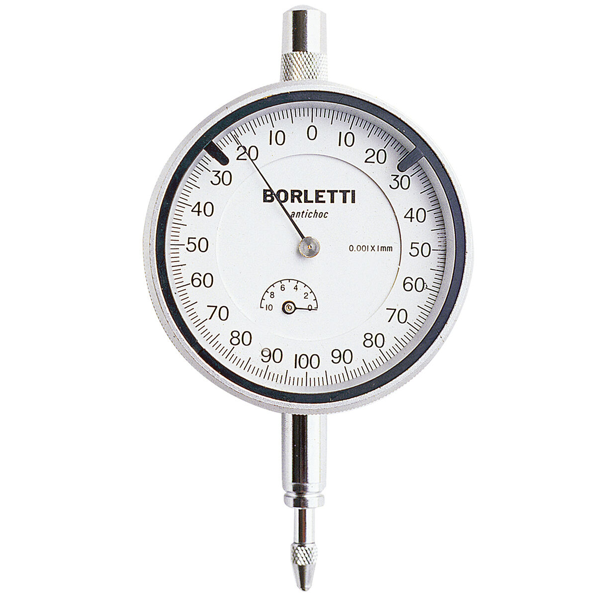 BORLETTI CM1 Comparatore millesimale a quadrante analogico antiurto con campo di misura 1mm, risoluzione 0.001mm