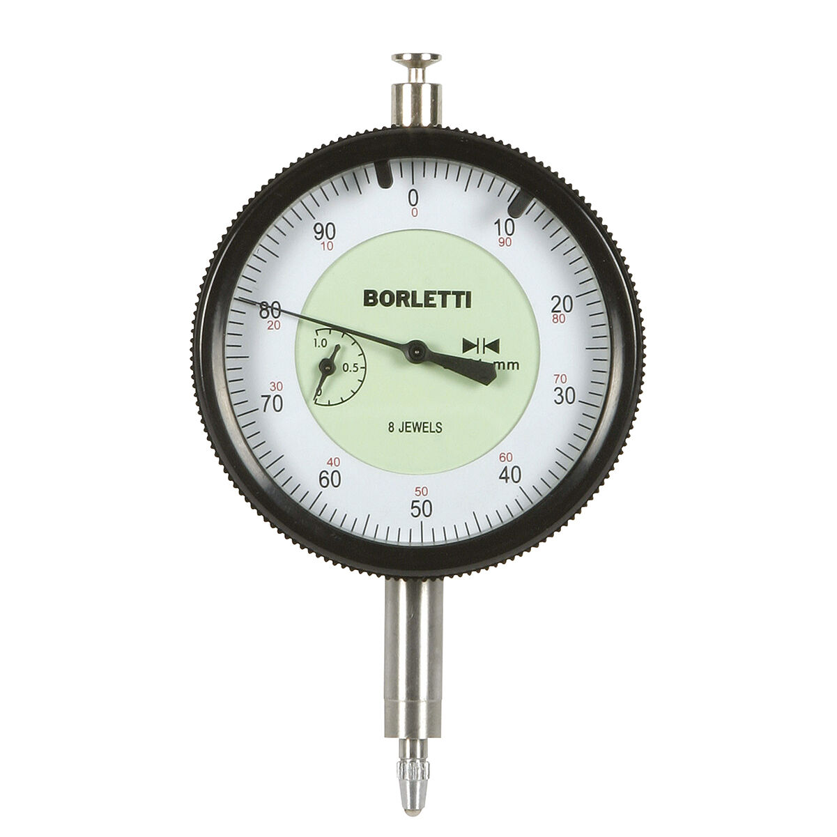 BORLETTI CM1S Analog dial millesimal dial indicator with ruby bearing, measuring range 1mm, resolution 0.001mm
