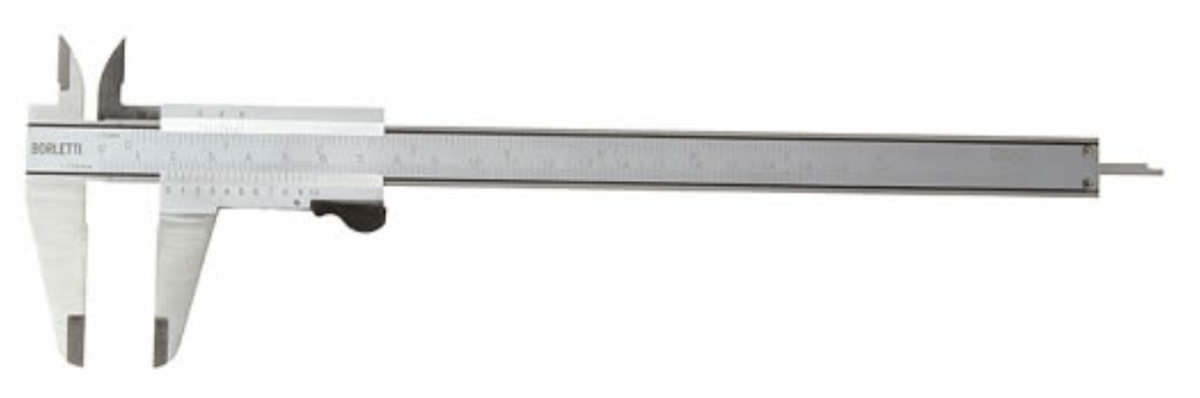 BORLETTI CN15P Analog Vernier Caliper, 150 mm measurement range with lower vernier locking lever