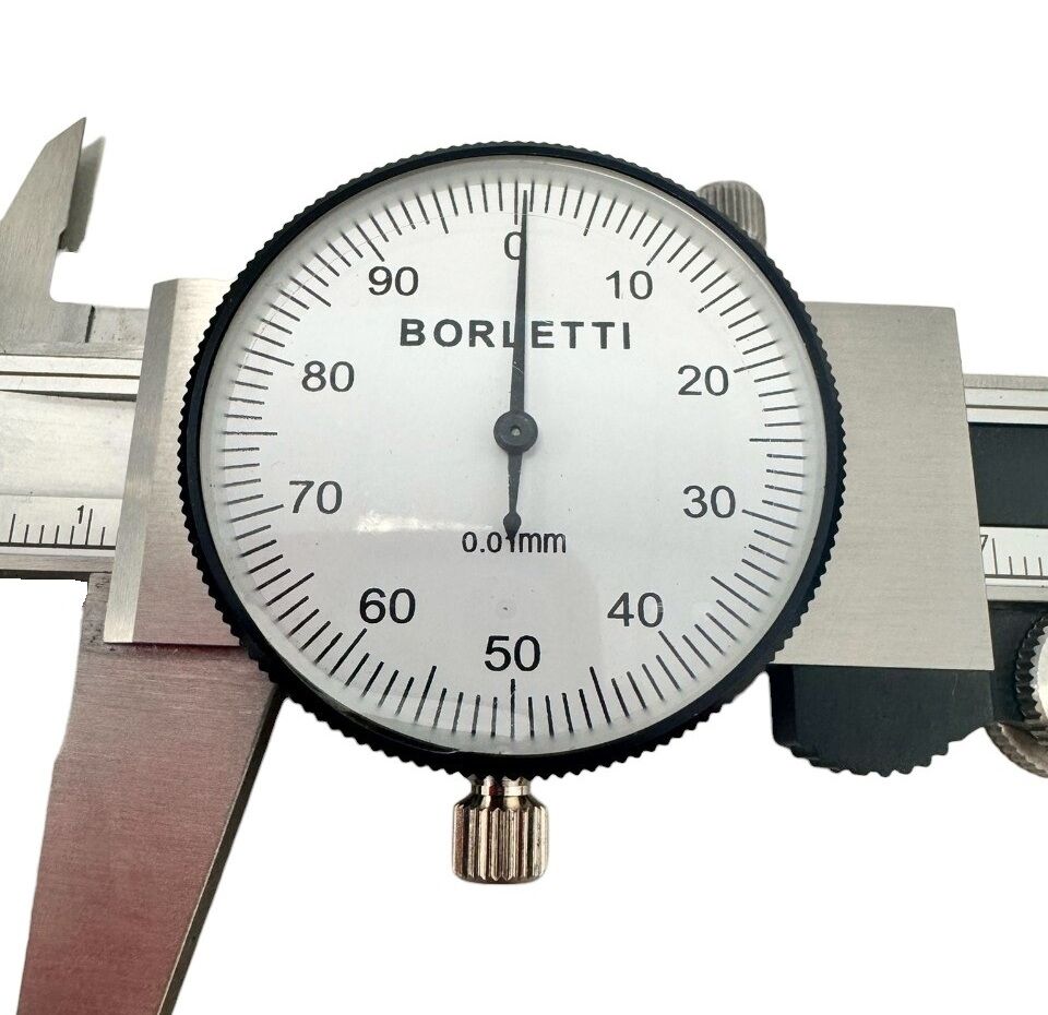 CO000S BORLETTI Analogue gauge in hardened stainless steel with clock, resolution and measuring range of choice