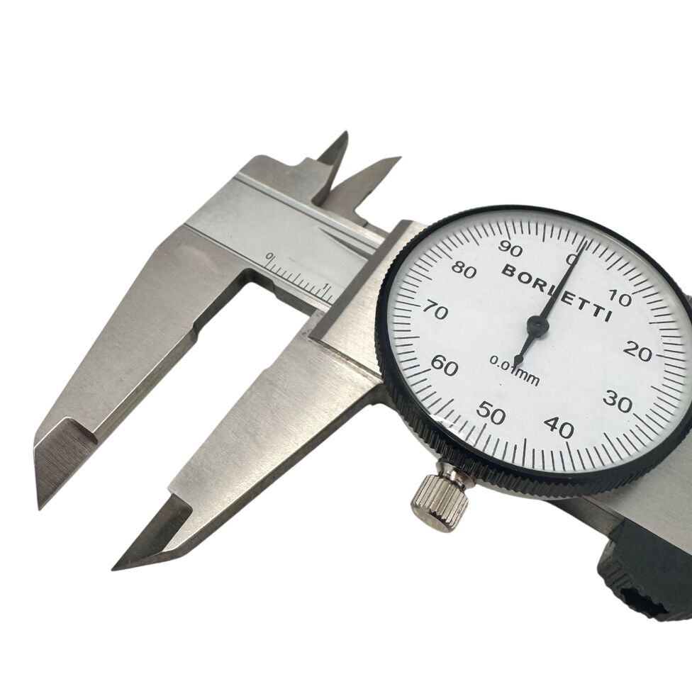 CO000S BORLETTI Analogue gauge in hardened stainless steel with clock, resolution and measuring range of choice