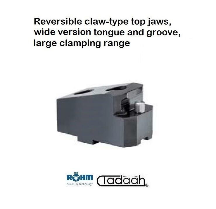 Reversible claw-type top jaws, LARGE clamping range for Röhm DURO-A RC power chuck, WIDE VERSION