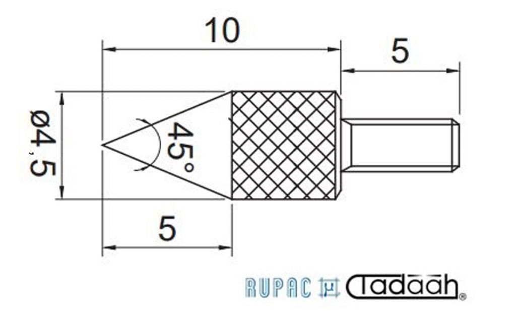 1510010 Accessorio per comparatori - Puntalino M2,5 conico-45°