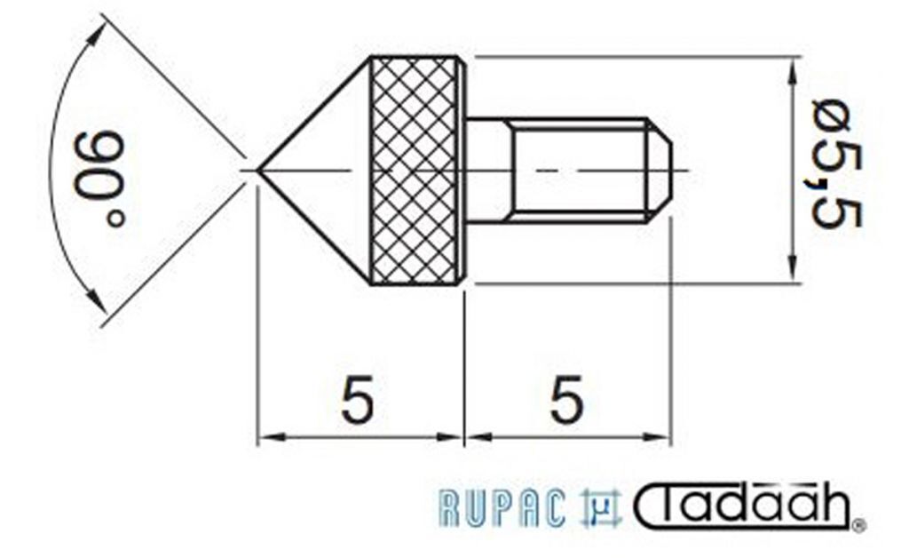 Accessorio per comparatori - Puntalino M2,5 conico-90°