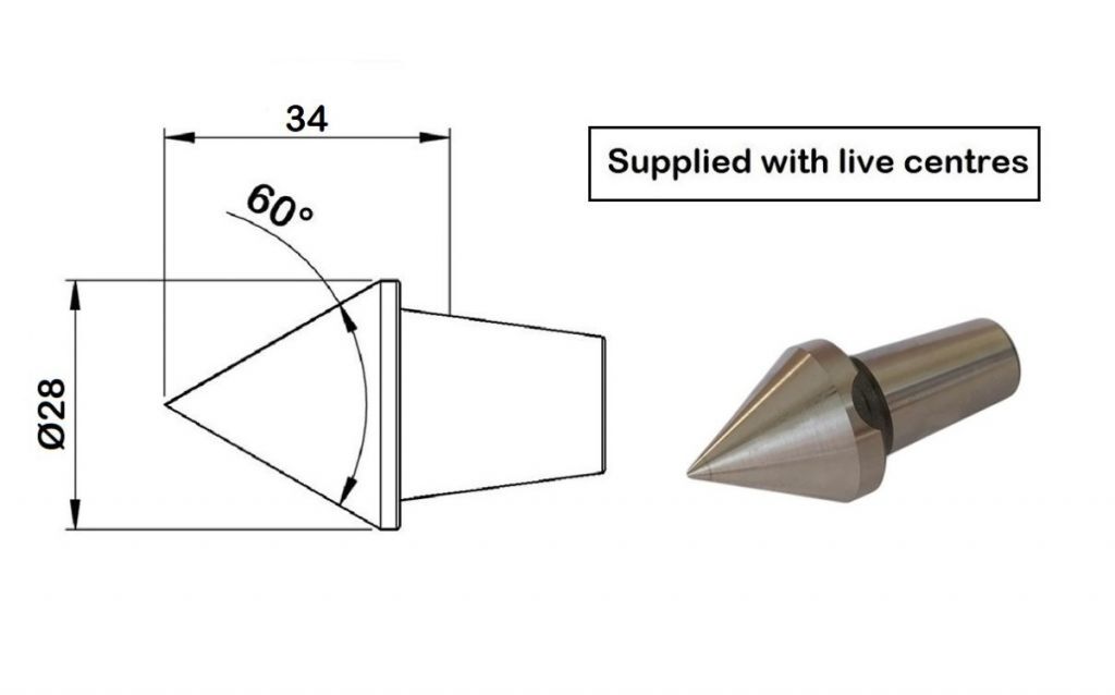 172.600 Contropunte rotanti con attacco cilindrico e corsa di compressione 2,5mm per torni mono e plurimandrino - Fornite con cuspide Standard 60°