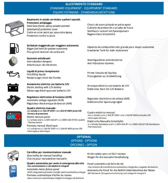 CX5000TE Generatore di corrente portatile a benzina 4kW con cappotta di protezione, trifase 400V, con avviamento elettrico e regolazione della tensione AVR, CGM Gruppi elettrogeni srl 