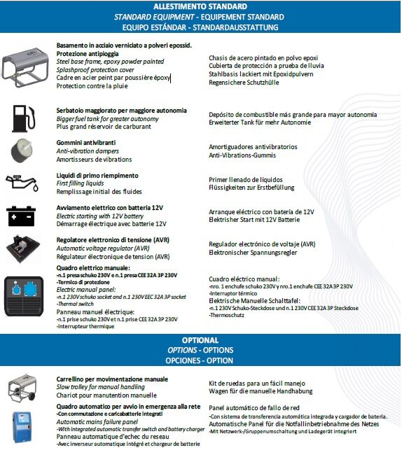 CGM Gruppi elettrogeni srl CX7000E Generatore di corrente portatile a benzina 6.3kW con cappotta di protezione, monofase 230V, con avviamento elettrico e regolazione della tensione AVR