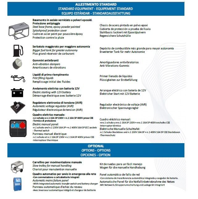 CGM CX7000TE Tragbarer Benzin-Stromgenerator 5.6kW mit Schutzdach, dreiphasig 400V mit Elektrischer Start und Spannungsstabilisator AVR