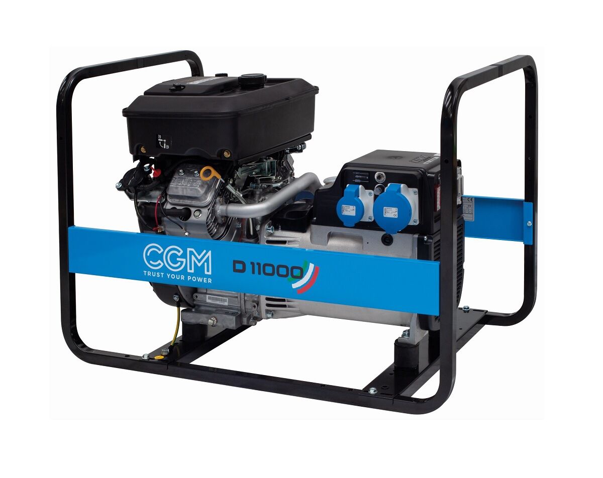 CGM D11000 Portable Diesel current generator 9,9kW, single-phase 230V with electric startering system and AVR voltage regulation