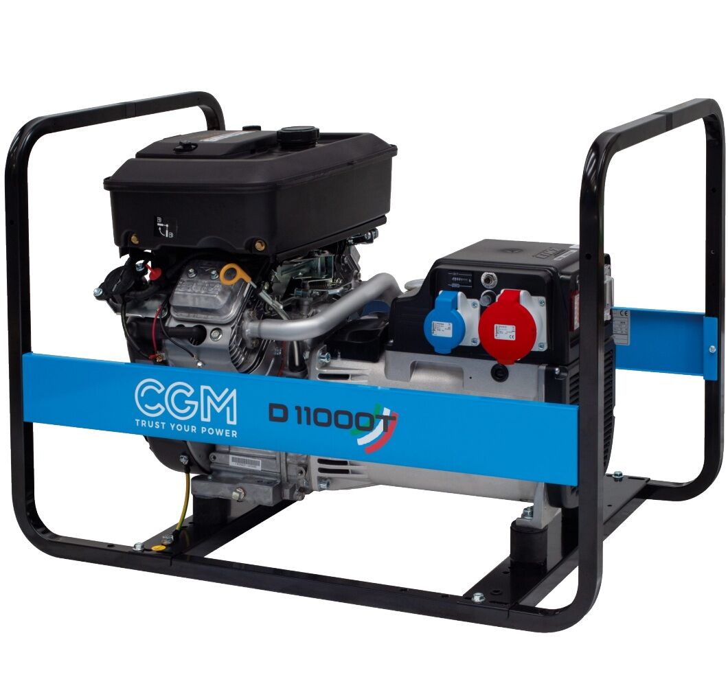 CGM D11000T Generatore di corrente Diesel 8,8kW, trifase 400V, con sistema di avviamento elettrico e regolatore di tensione AVR