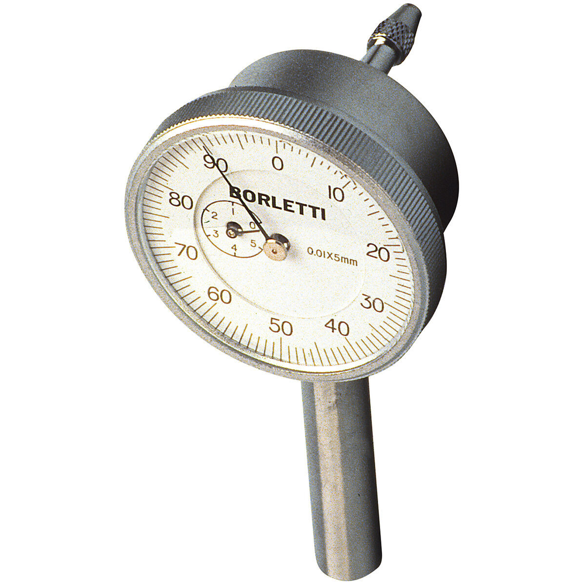BORLETTI CD38 Analoge Rückhub-Messuhr mit 5 mm Messbereich und 0,01 mm Auflösung