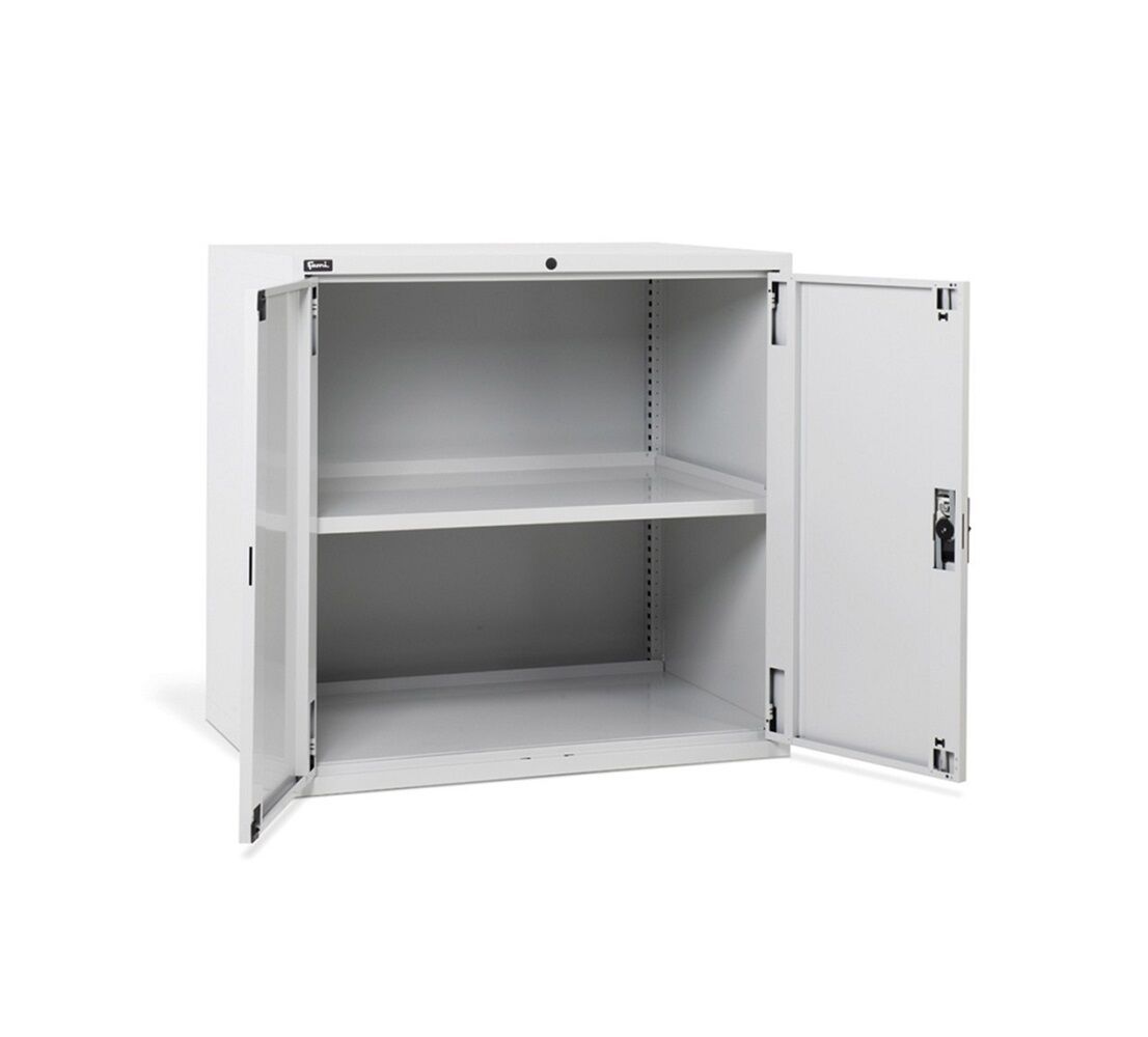 Fami arredamento D53A100C0100508 Armadietto basso per ufficio con serratura, due ripiani e due ante a battenti, dimensioni 1020x726x1000mm