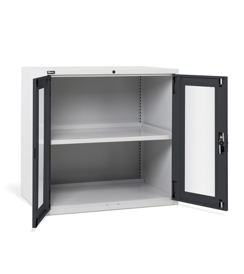 Arredamenti Fami D53A100C01006PD Armadio per ufficio con ripiano regolabile e due ante a battenti in policarbonato, dimensioni 1020x726x1000mm