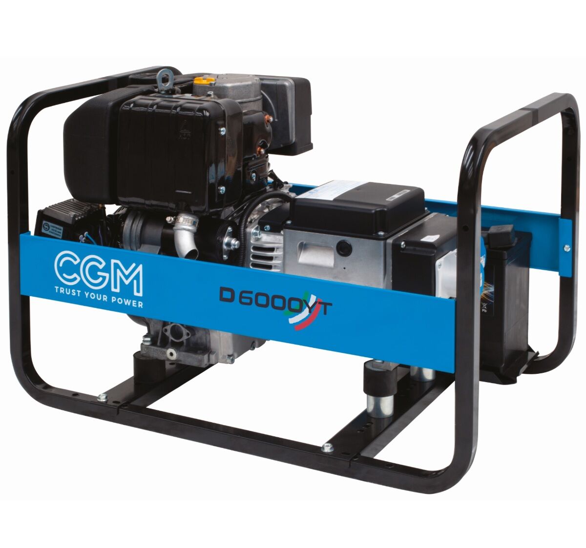 C.G.M D6000YT Generatore di corrente Diesel 4.8kW, trifase 400V, con sistema di avviamento elettrico e stabilizzatore di tensione AVR