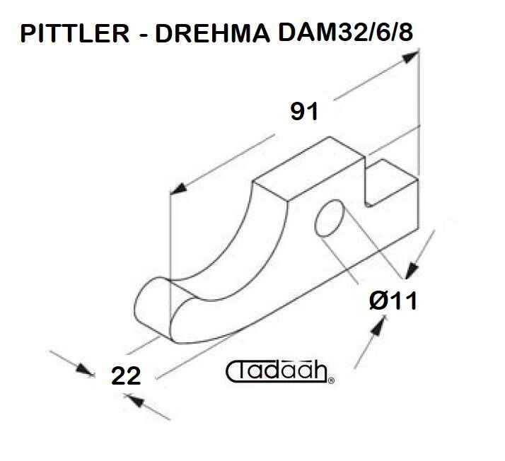 Chuck lever for opening and closing clamp suitable for PITTLER-DREMA-DAM 32/6/8