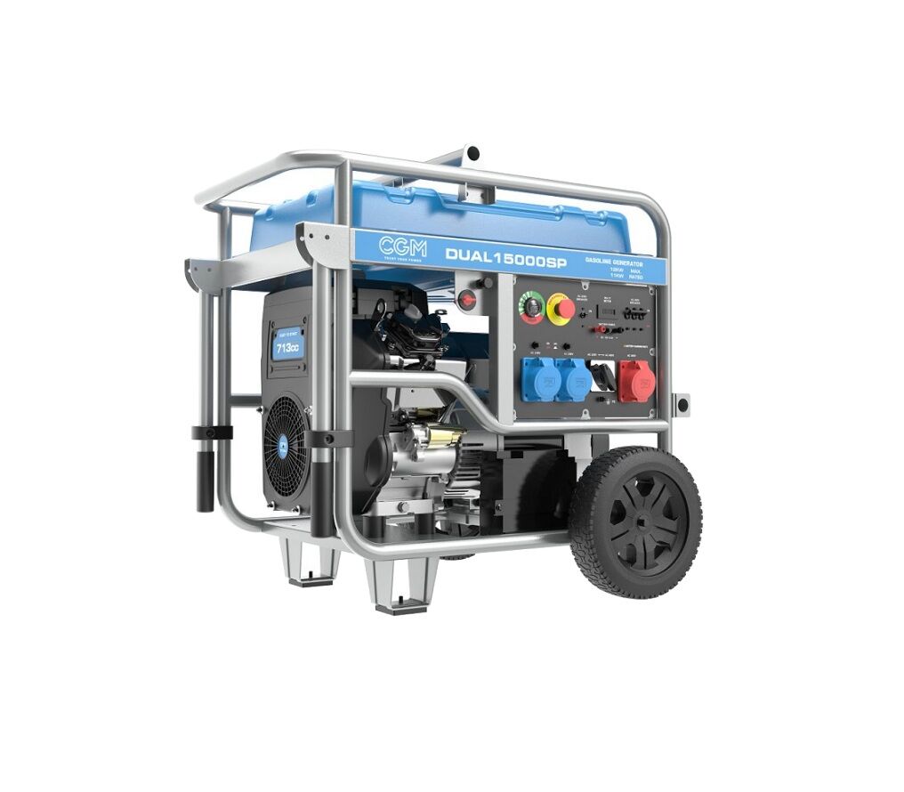 CGM DUAL15000SP Gruppi Elettrogeni srl Generatore di corrente super power dual 12kW, mono-trifase 230V/400V, avviamento elettrico con batteria 12V e regolazione di tensione AVR