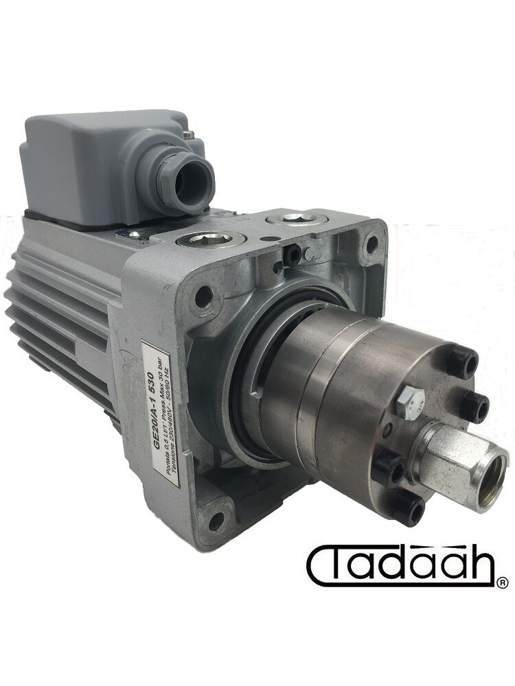 Elektropumpe MFE5 220/380 für Verlustschmieranlage, Gildemeister AS16, AS20, GS20, GM20, GM20AC, GM32, GM35, GM35AC, GM42.