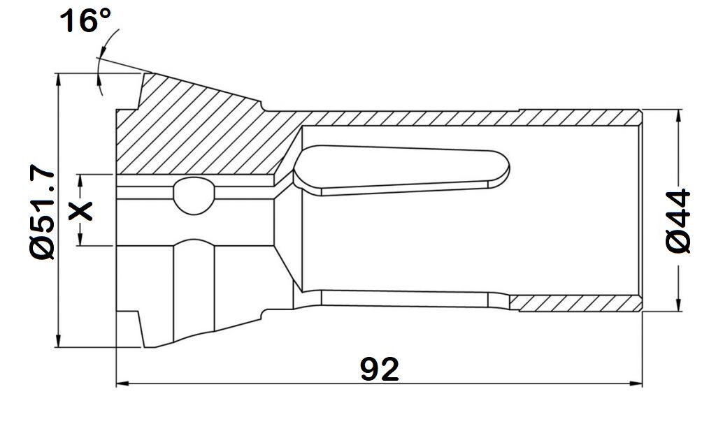 TF44 76-92 Druckspannzange RUND DIN 6343