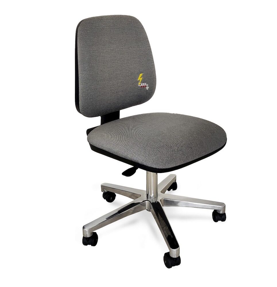 Fami FAXGREF21200001 Sedia da lavoro antistatica con ruote, colore grigio scuro, regolabile in altezza da 470 a 600mm