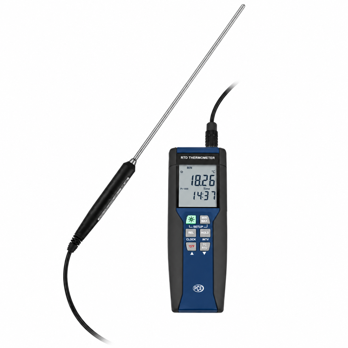 strumento ambientale a 1 canale con sensore PT100 a 4 fili classe A / software per la trasmissione ed elaborazione dati
Lo strumento ambientale con microprocessore PCE-HPT 1 è un datalogger a 1 canale di alta precisione. Grazie al fatto che questo strume