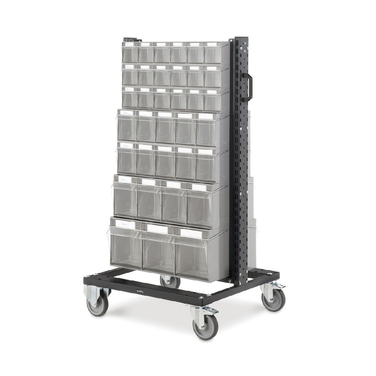 Arredamenti Fami BINCART0701 Trolley with transparent drawers consisting of 70 containers - Dimensions 761x668x1357mm Capacity 300Kg