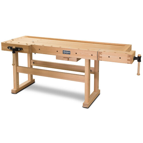 HOLZKRAFT 5102102 - Professionelle ausziehbare Werkbank für Tischler, Modell HB 2010 - Stellfläche 2100x700 mm